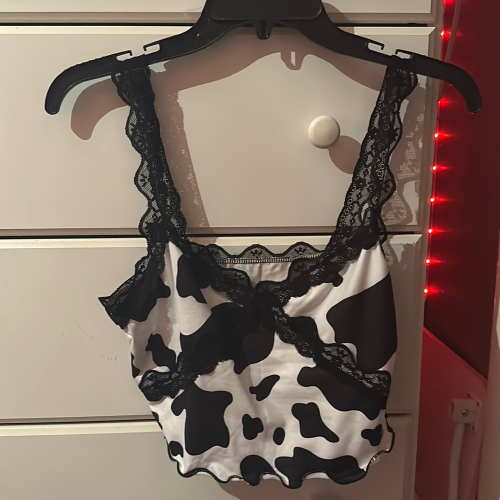 SHEIN cow print crop top